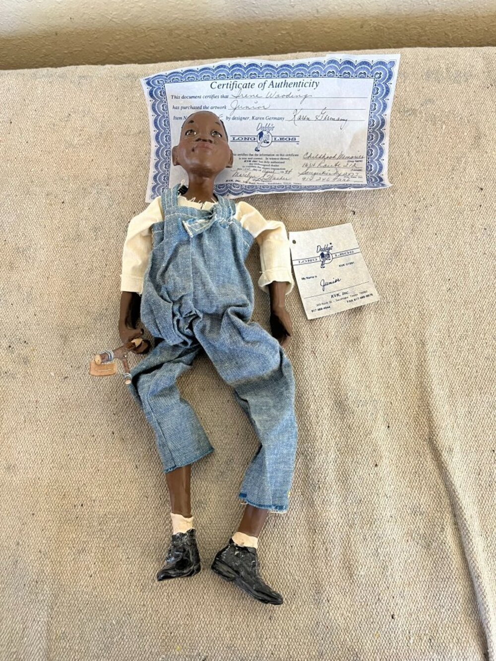 Vintage 1991 Daddy's Long Legs Junior DL1OF W/Birth Certificate